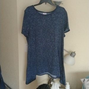 Women's blouse size 3x navy blue and white lularoe